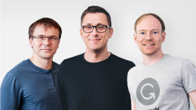 Засновники Grammarly Максим Литвин, Олексій Шевченко та Дмитро Лідер