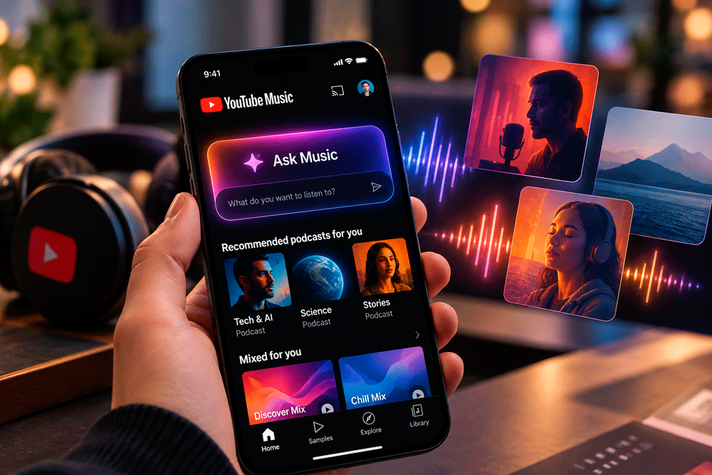YouTube Music запускає Ask Music і ШІ-рекомендації подкастів